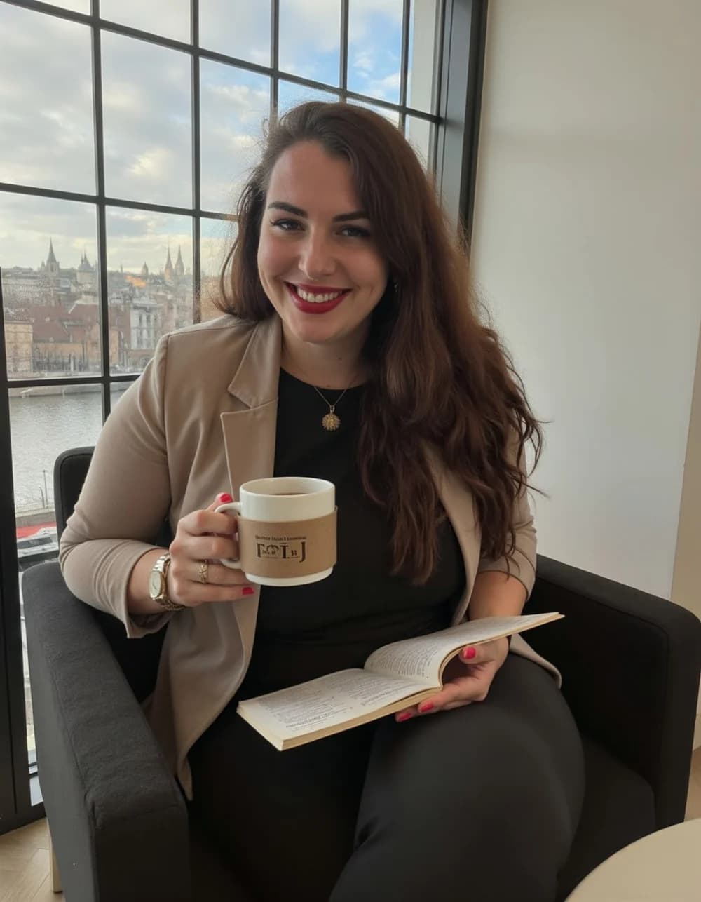 Jana Affum seated with a notebook, ready for a private conversation